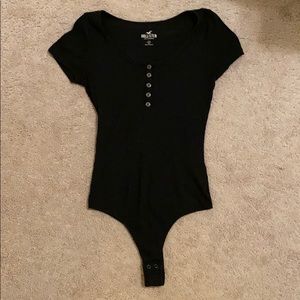 Hollister Black Ribbed Bodysuit